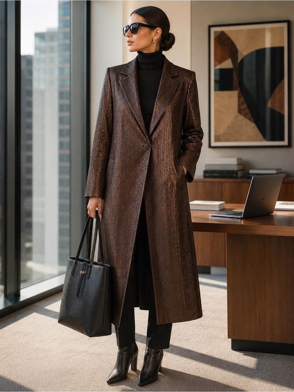 NWT Marina Rinaldi Voyage "Timone" Metallic Jacquard Overcoat Duster 16 / 25